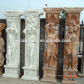 Decorative marble figure relief pillar stone column